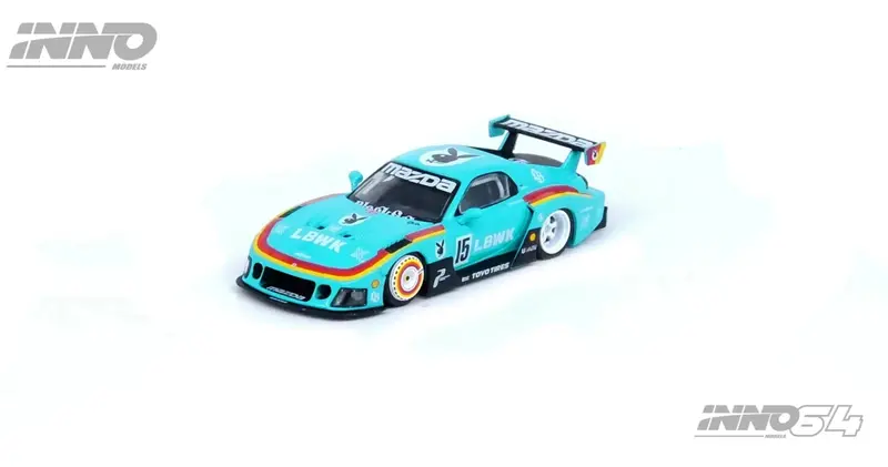 1:64 Mazda Rx7 (Fd3s) Lb-Super Silhouette -- #15 Teal Blue Beijing -- Inno64 1