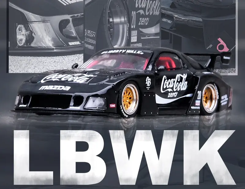 1:64 Mazda Rx7 (Fd3s) Lb-Super Silhouette -- #20 Black Coca-Cola -- Inno64 1