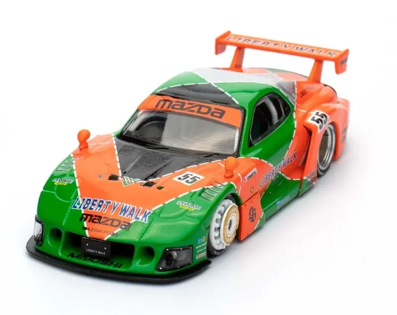 1:64 Mazda Rx7 (Fd3s) Lb-Super Silhouette -- #55 Orange/Green -- Inno64 1