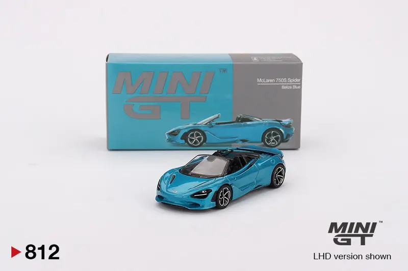 1:64 Mclaren 750S Spider -- Belize Blue -- Mini Gt Mgt00812 1