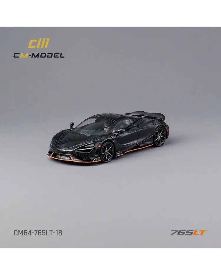 1:64 Mclaren 765Lt -- Carbon W/Orange Accents -- Cm-Model 1