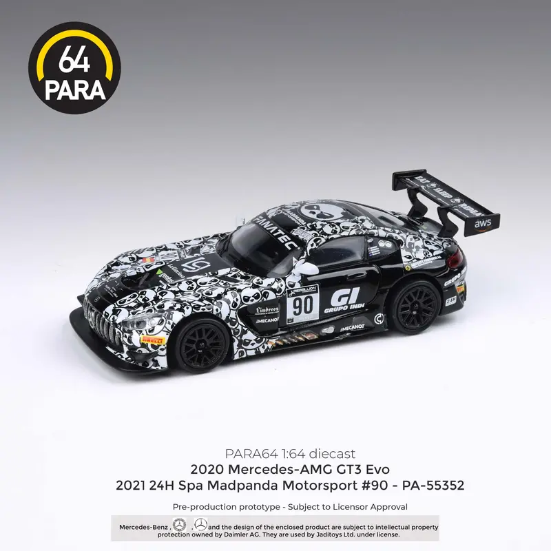1:64 Mercedes-Amg Gt3 Evo -- 2021 24H Spa Team Madpanda #90 -- Para64 1