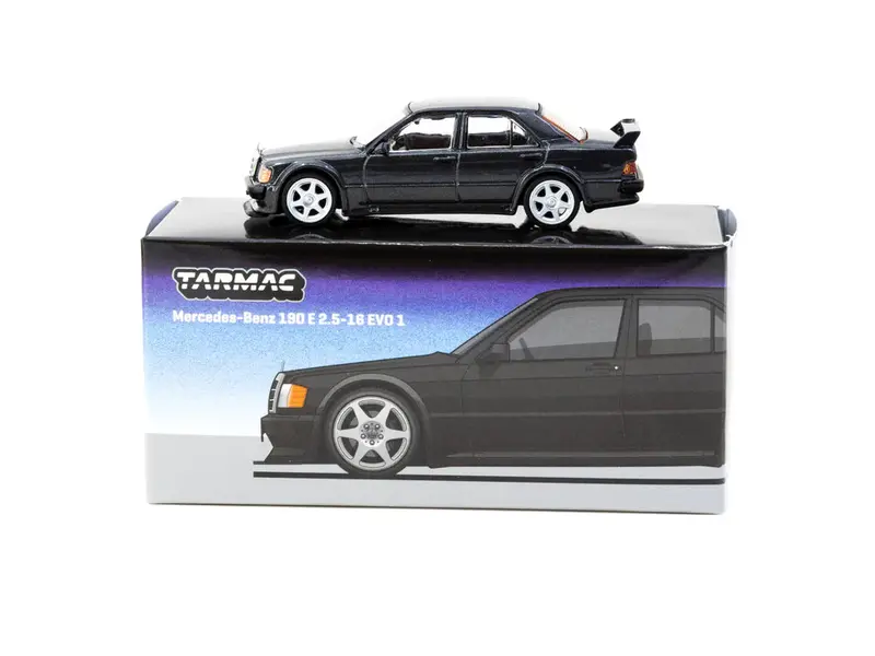 1:64 Mercedes-Benz 190 E 2.5-16 Evo 1 -- Blue-Black Metallic -- Tarmac Works 1