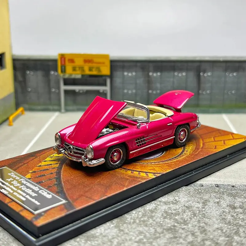 1:64 Mercedes-Benz 300Sl Roadster -- Pink -- Zero Formula Club X Toy Father 1