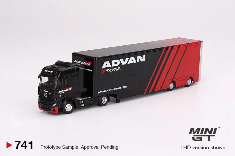 1:64 Mercedes-Benz Actros W/Racing Transporter "Advan" -- Mini Gt Truck Mgt00741 1