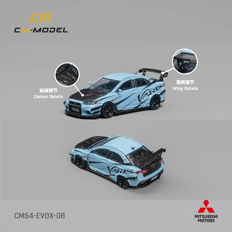 1:64 Misubishi Lancer Evo X Varis -- Light Blue -- Cm-Model 1