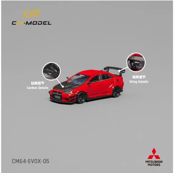 1:64 Misubishi Lancer Evo X Varis -- Red / Black Carbon -- Cm-Model 1