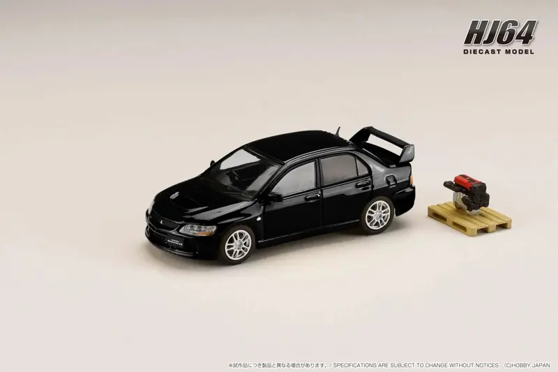 1:64 Mitsubishi Lancer Evo 9 Gsr W/Engine -- Black -- Hobby Japan 1