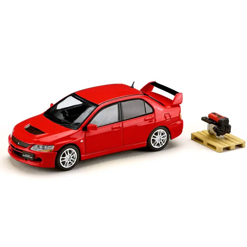 1:64 Mitsubishi Lancer Evo 9 Gsr W/Engine -- Red -- Hobby Japan 1