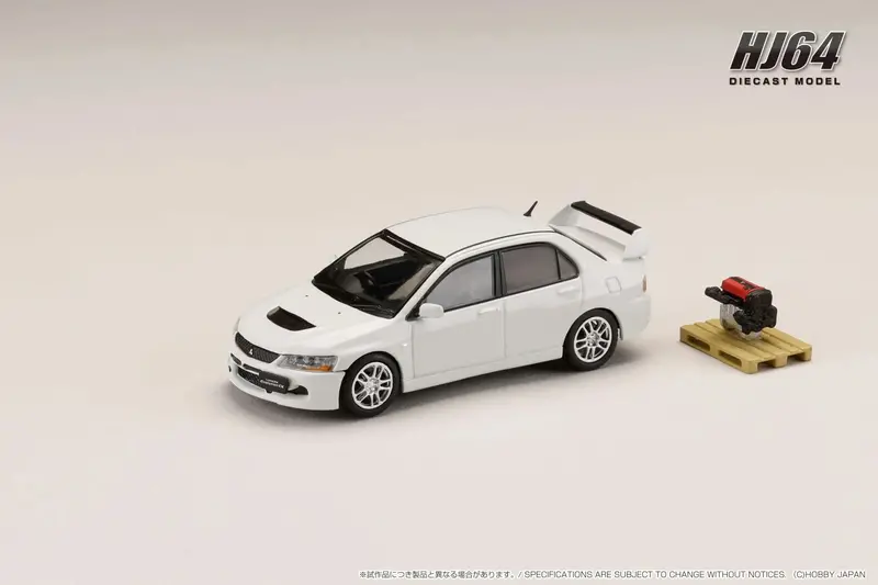 1:64 Mitsubishi Lancer Evo 9 Gsr W/Engine -- White -- Hobby Japan 1