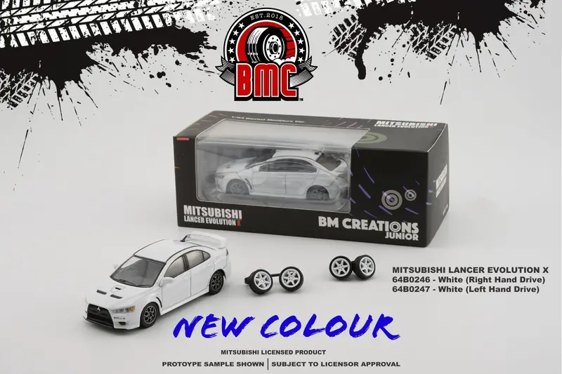 1:64 Mitsubishi Lancer Evo X (10) -- White -- Bm Creations 1