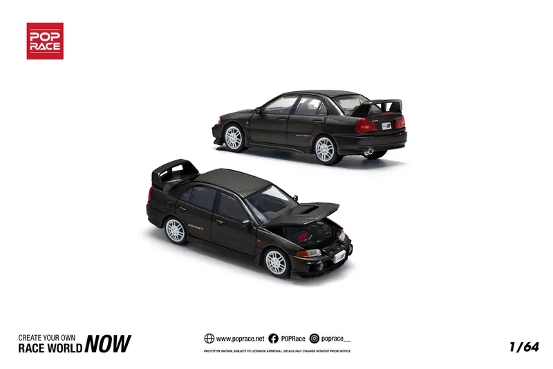 1:64 Mitsubishi Lancer Evolution Iv (4) -- Pyrenees Black Pearl -- Pop Race 1