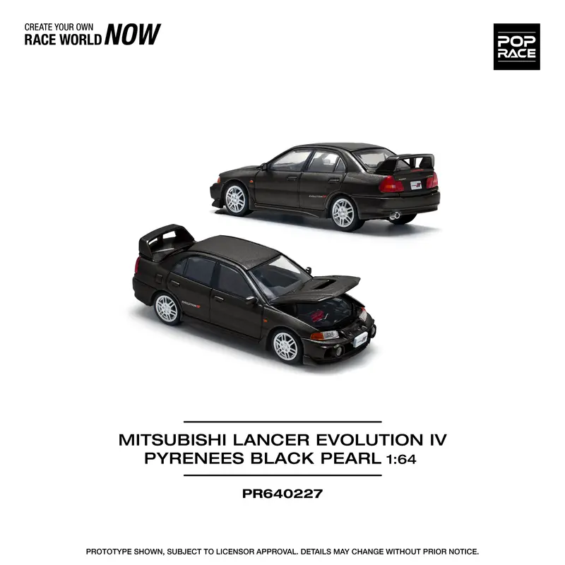 1:64 Mitsubishi Lancer Evolution Iv (4) -- Pyrenees Black Pearl -- Pop Race 2