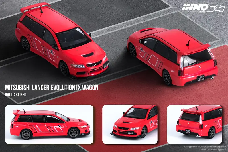 1:64 Mitsubishi Lancer Evolution Ix (9) Ralliart Wagon -- Red -- Inno64 1