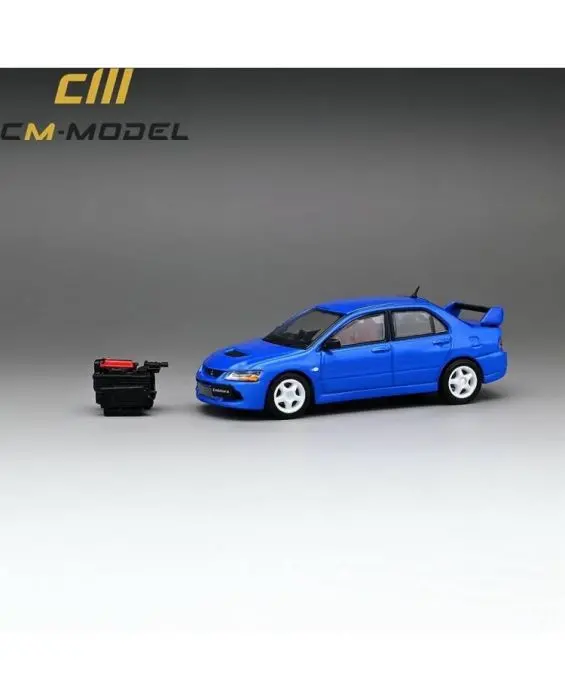 1:64 Mitsubishi Lancer Evolution Ix (9) W/Engine Display -- Blue -- Cm-Model 1