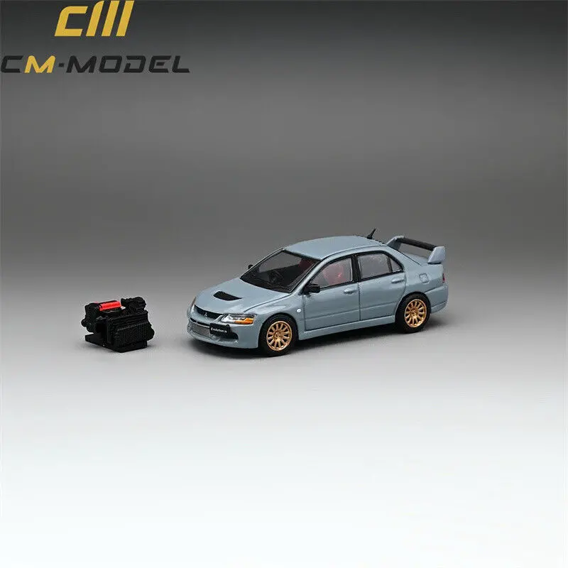 1:64 Mitsubishi Lancer Evolution Ix (9) W/Engine Display -- Grey -- Cm-Model 1