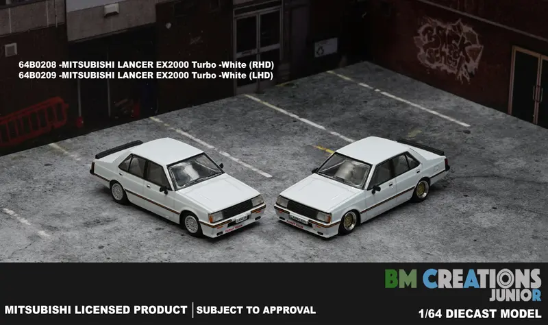 1:64 Mitsubishi Lancer Ex2000 Turbo -- White -- Bm Creations 1