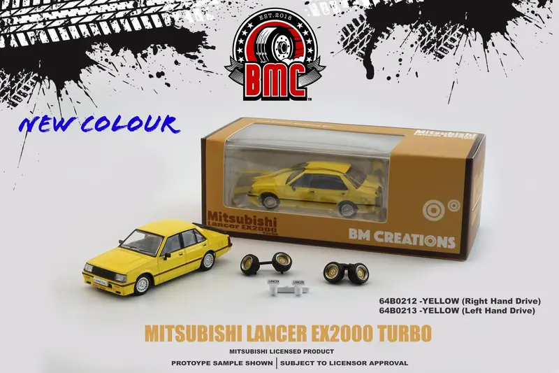 1:64 Mitsubishi Lancer Ex2000 Turbo -- Yellow -- Bm Creations 1