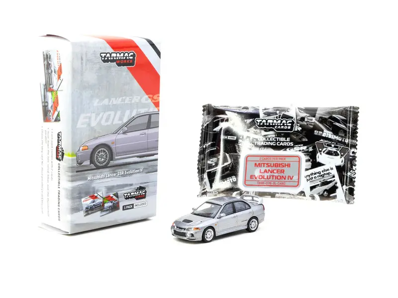 1:64 Mitsubishi Lancer Gsr Evolution Iv -- Silver -- Tarmac Works X Tarmac Cards 1