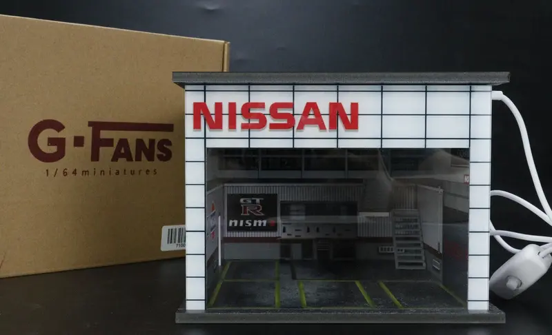1:64 Nissan Double-Storey Garage Diorama Display With Leds -- G-Fans 710017 1