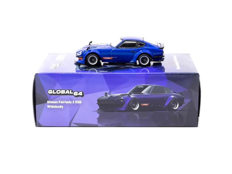 1:64 Nissan Fairlady Z S30 Widebody - Jon Sibal -- Blue -- Tarmac Works 1