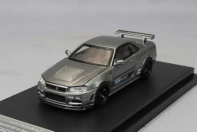1:64 Nissan Gt-R (R34) Nismo Crs -- Gunmetal Grey W/Livery -- Motorhelix 1