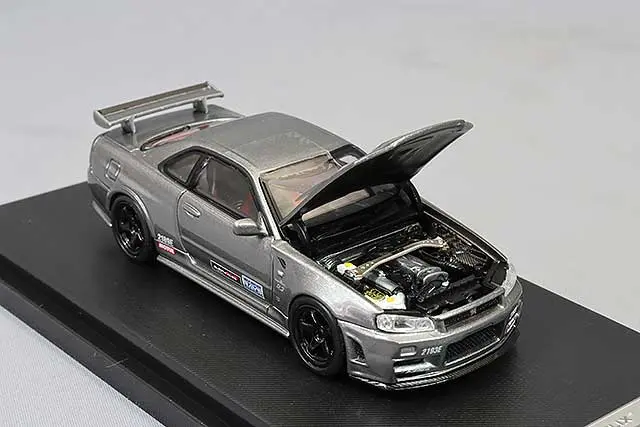 1:64 Nissan Gt-R (R34) Nismo Crs -- Gunmetal Grey W/Livery -- Motorhelix 2