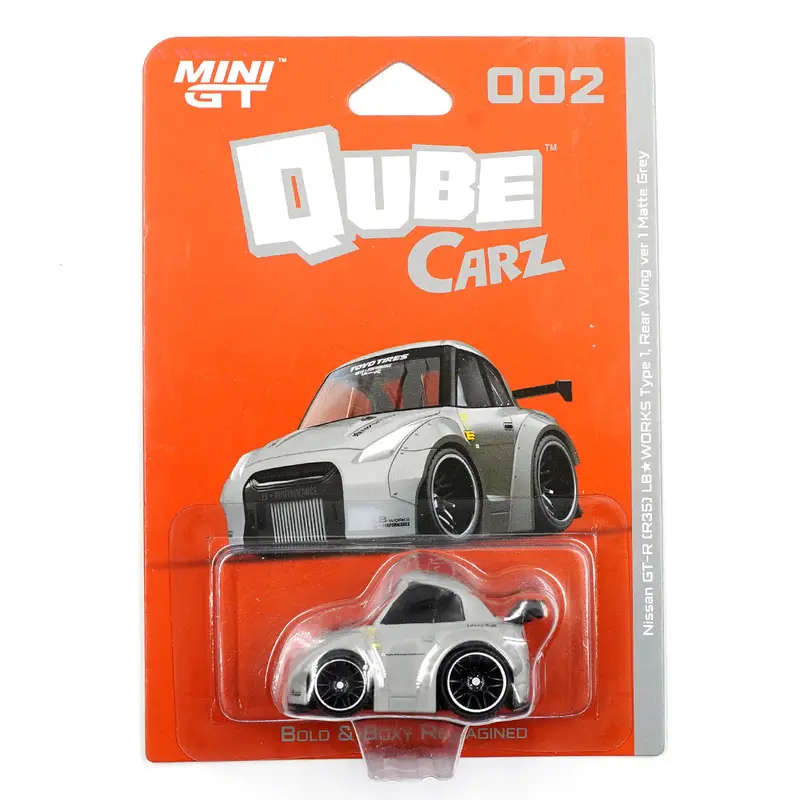 1:64 Nissan Gt-R R35 Lb-Works Type 1 -- Matte Grey -- Qubecarz X Mini Gt 2