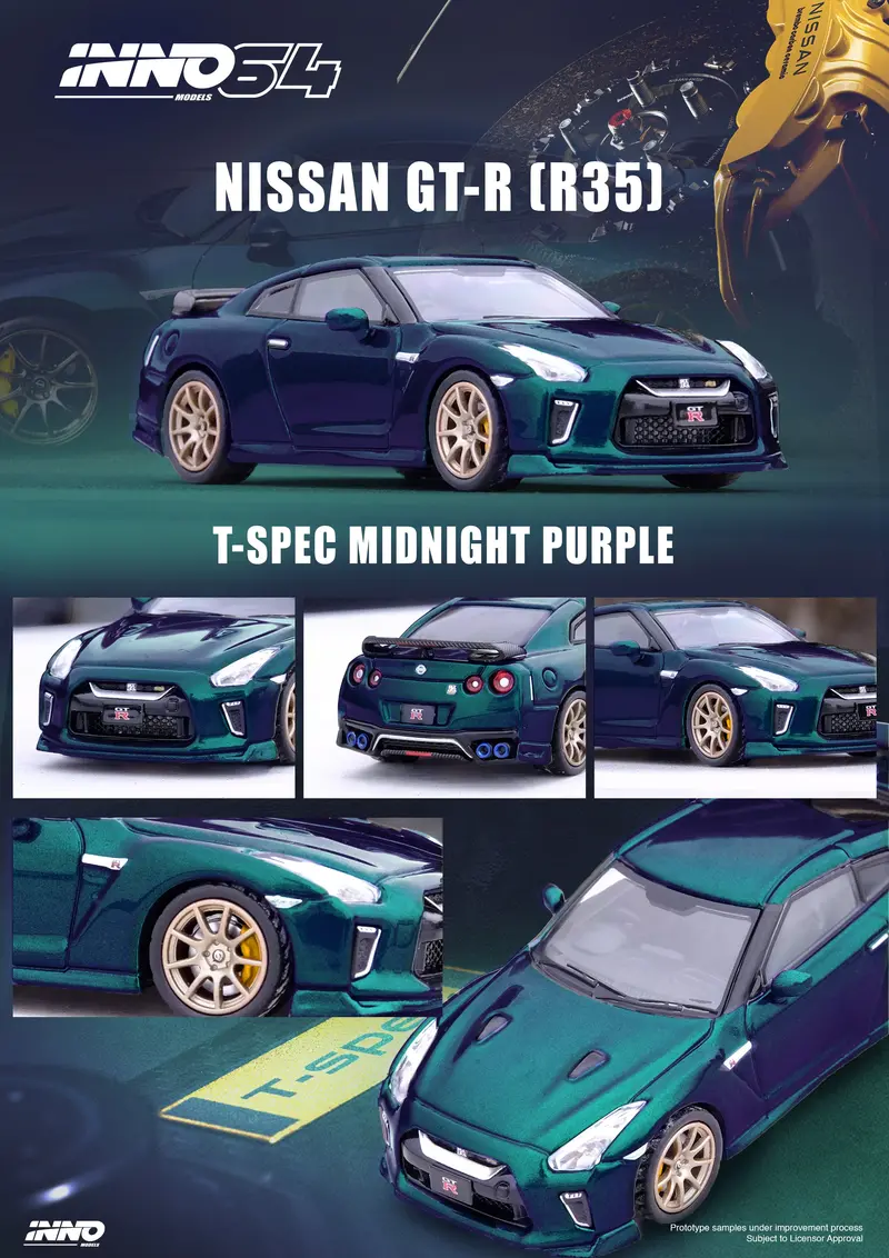 1:64 Nissan Gt-R (R35) T-Spec -- Midnight Purple -- Inno64 2