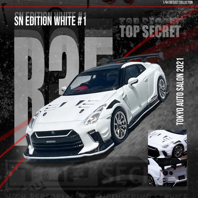 1:64 Nissan Gt-R (R35) Top Secret -- White Tokyo Auto Salon 2021 -- Inno64 1