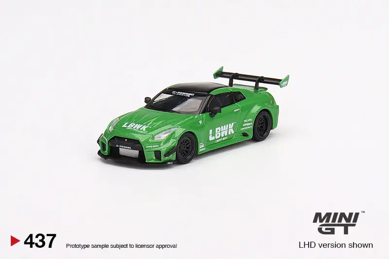 1:64 Nissan Gt-Rr (R35) -- Lb-Silhouette Ver.2 Apple Green Lbwk -- Mini Gt 1