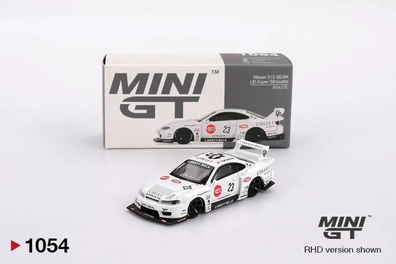 1:64 Nissan Lb-Super Silhouette S15 Silvia -- #23 "Athlete" White -- Mini Gt 1