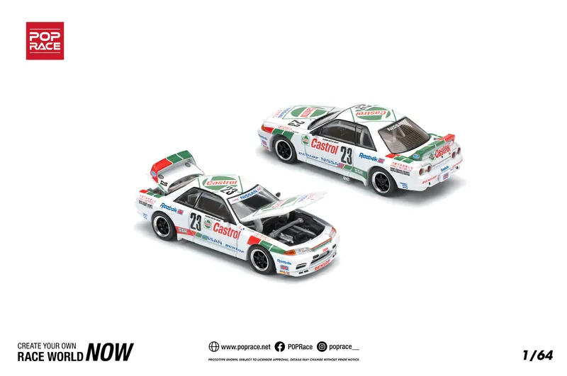 1:64 Nissan R32 Skyline Gtr -- 1990 Macau Winner #23 Castrol -- Pop Race 1
