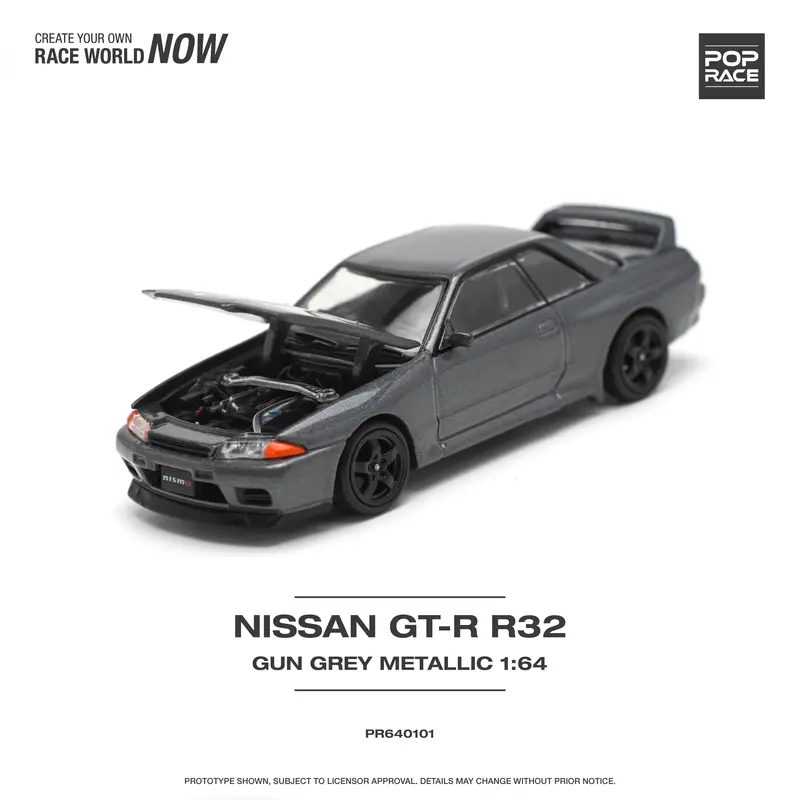 1:64 Nissan R32 Skyline Gtr -- Gun Grey Metallic -- Pop Race 2