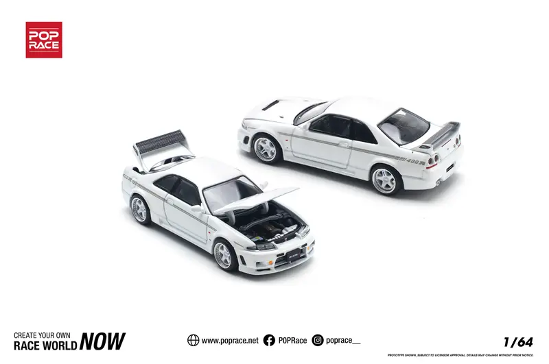 1:64 Nissan R33 Skyline Gtr Nismo 400R -- White -- Pop Race 1