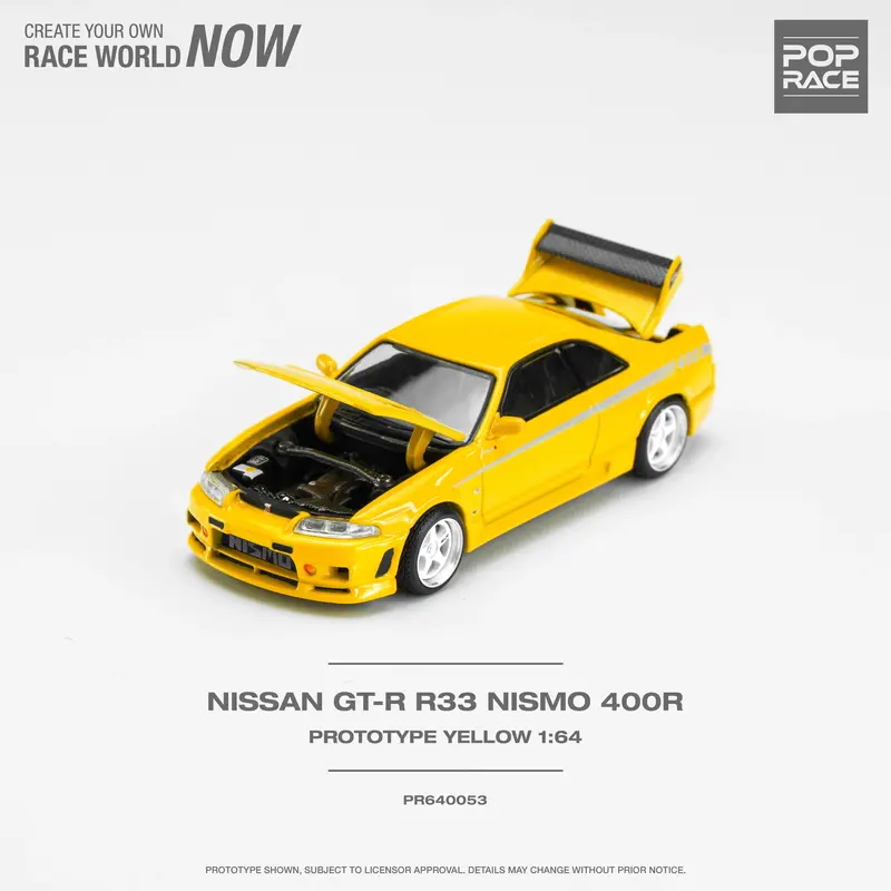 1:64 Nissan R33 Skyline Gtr Nismo 400R -- Yellow -- Pop Race 1