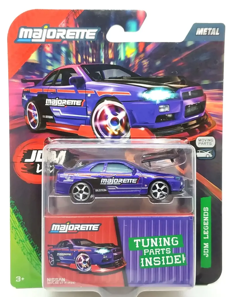1:64 Nissan R34 Skyline Gt-R -- Purple -- Majorette: Jdm Legends Tune Ups 1