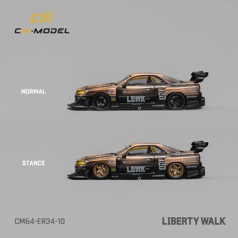 1:64 Nissan R34 Skyline Gtr Lbwk Super Silhouette -- #5 Bronze -- Cm-Model 2