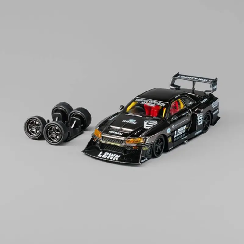 1:64 Nissan R34 Skyline Gtr Lbwk Super Silhouette -- #5 Grey Chrome -- Cm-Model 1