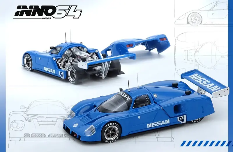 1:64 Nissan R89c World Sports Car Championship Prototype 1989 -- Blue -- Inno64 1