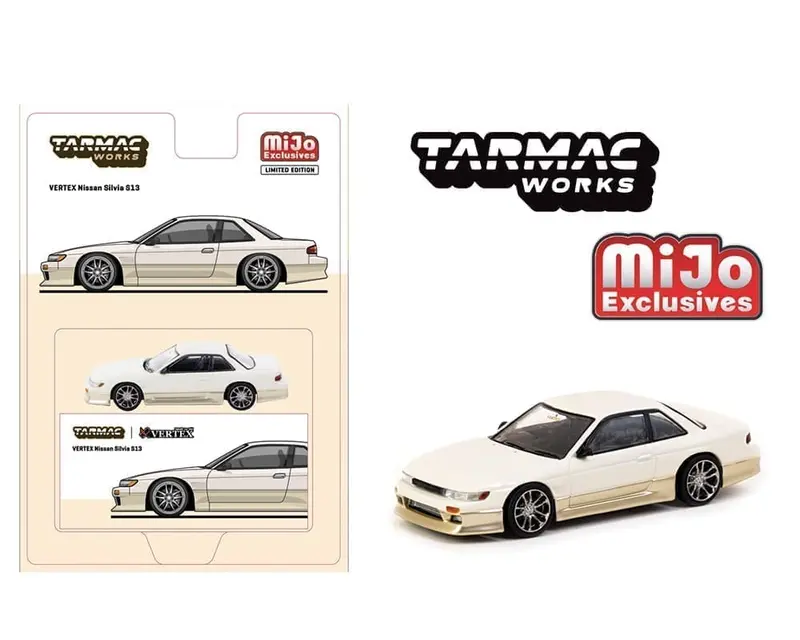 1:64 Nissan S13 Silvia Vertex -- White/Gold -- Tarmac Works 1