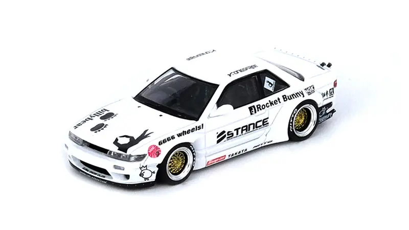 1:64 Nissan Silvia S13 V2 Pandem Rocket Bunny -- White -- Inno64 1