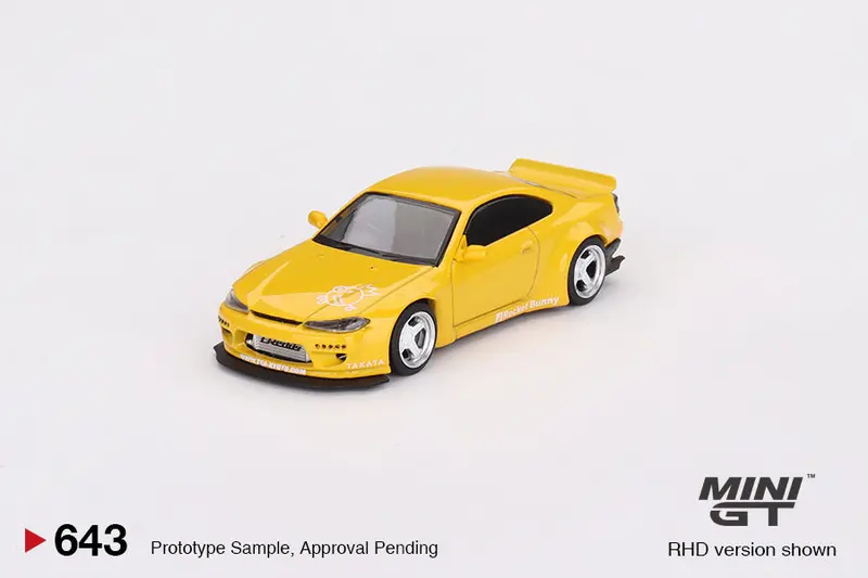 1:64 Nissan Silvia (S15) Rocket Bunny -- Bronze Yellow -- Mini Gt 1