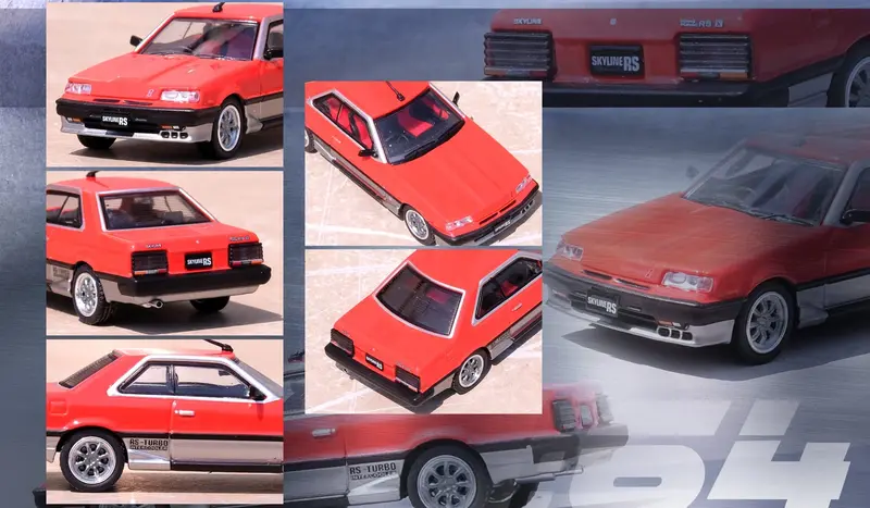 1:64 Nissan Skyline 2000 Turbo Rs-X (Dr30) -- Red/Silver -- Inno64 2