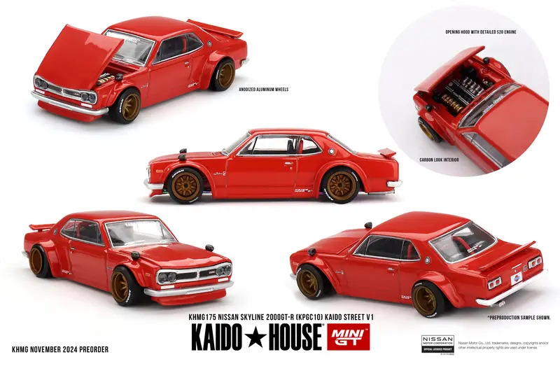 1:64 Nissan Skyline 2000Gt-R (Kpgc10) Street V1 - Red -- Kaido House Khmg175 1