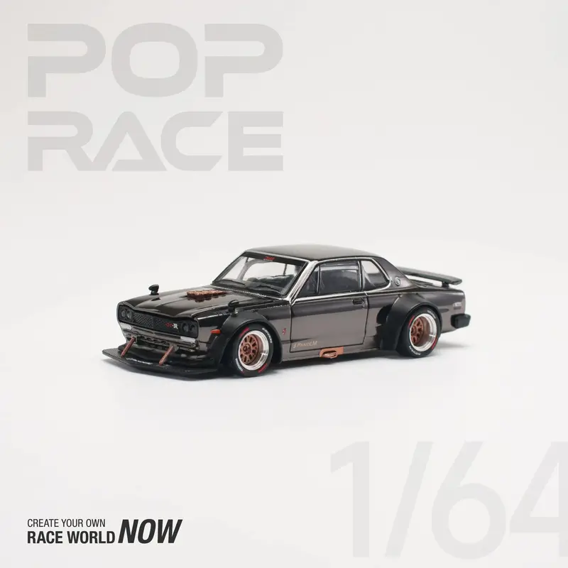 1:64 Nissan Skyline Gt-R (Kpgc10) Hakosuka V8 -- Dark Chrome - Pop Race 1