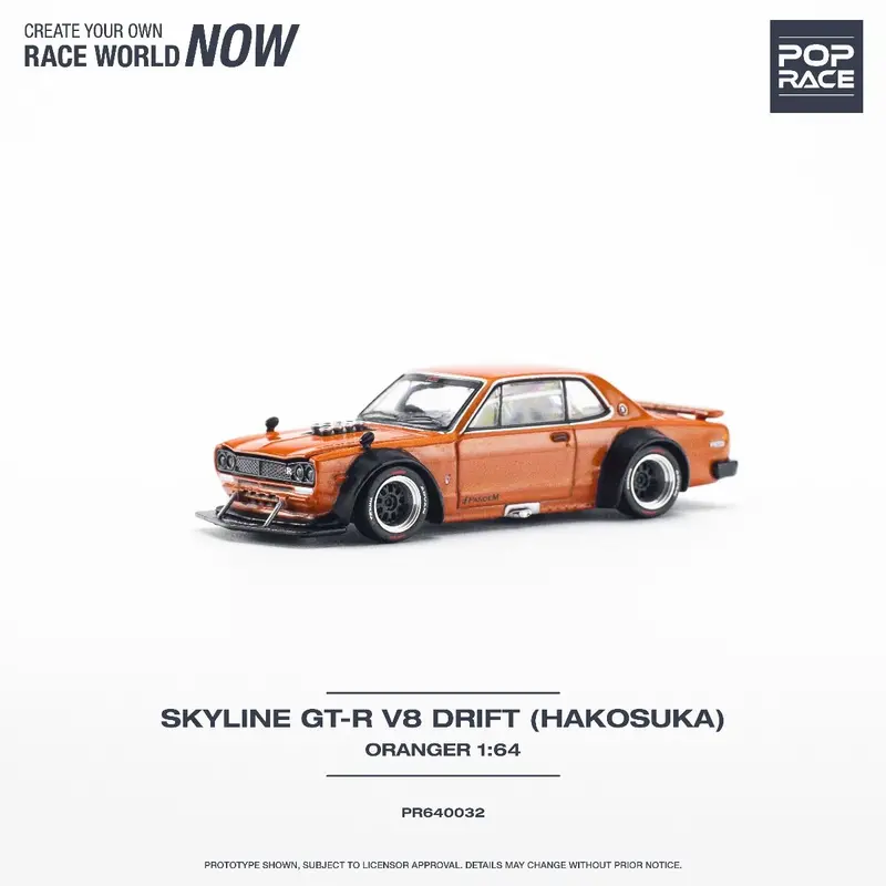 1:64 Nissan Skyline Gt-R (Kpgc10) Hakosuka V8 -- Orange -- Pop Race 1