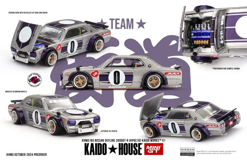 1:64 Nissan Skyline Gt-R (Kpgc10) Kaido Works V1 - Kaido House X Mini Gt Khmg165 1