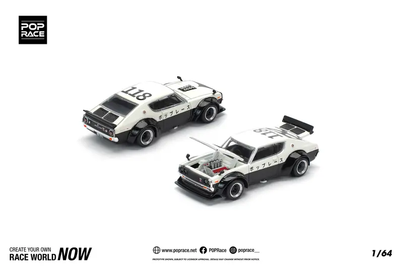 1:64 Nissan Skyline Gt-R (Kpgc110) Kenmeri -- V8 Drift Car Police -- Pop Race 1