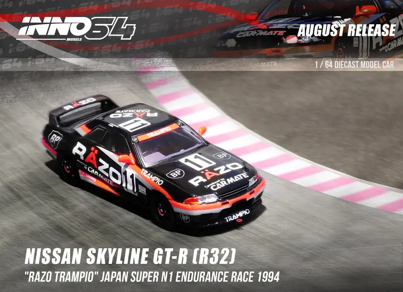 1:64 Nissan Skyline Gt-R (R32) #11 "Razo Tampio" - 1994 Japan Super N1 -- Inno64 1